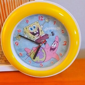 SpongeBob Squarepants Yellow and Blue Wall Clock